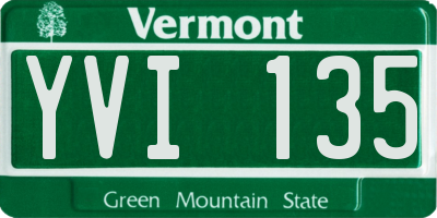 VT license plate YVI135