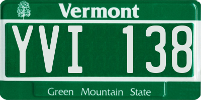 VT license plate YVI138