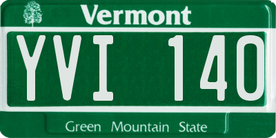 VT license plate YVI140