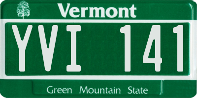 VT license plate YVI141