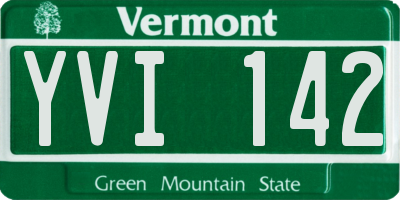 VT license plate YVI142