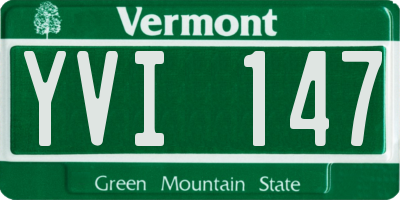VT license plate YVI147