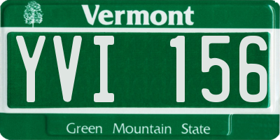 VT license plate YVI156