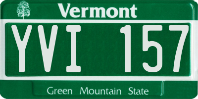 VT license plate YVI157