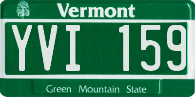 VT license plate YVI159