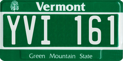 VT license plate YVI161