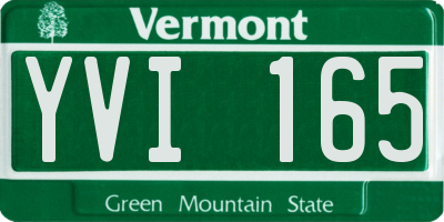 VT license plate YVI165