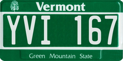 VT license plate YVI167