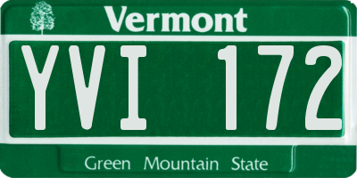 VT license plate YVI172