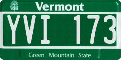 VT license plate YVI173