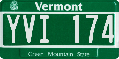 VT license plate YVI174