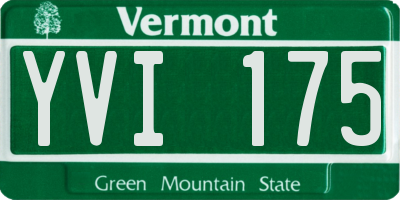VT license plate YVI175
