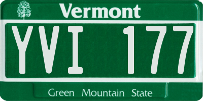 VT license plate YVI177