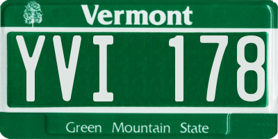 VT license plate YVI178