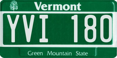 VT license plate YVI180