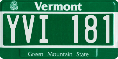 VT license plate YVI181