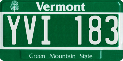 VT license plate YVI183
