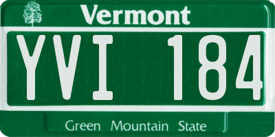VT license plate YVI184