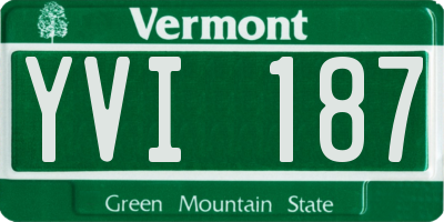 VT license plate YVI187