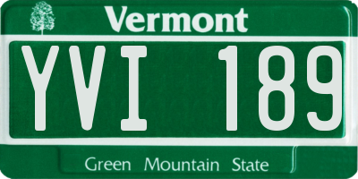 VT license plate YVI189