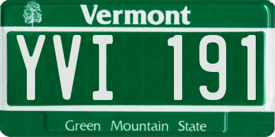 VT license plate YVI191