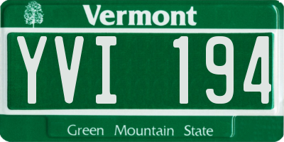 VT license plate YVI194