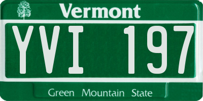 VT license plate YVI197