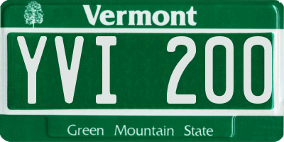 VT license plate YVI200