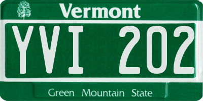 VT license plate YVI202