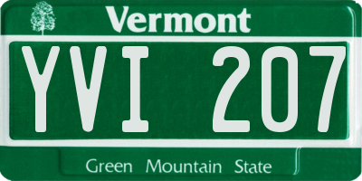 VT license plate YVI207
