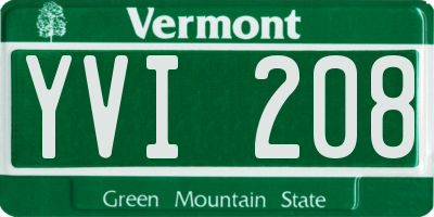 VT license plate YVI208
