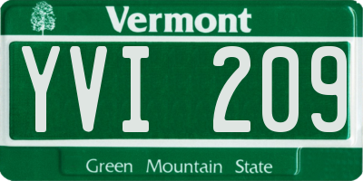 VT license plate YVI209