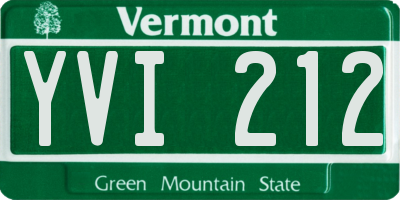 VT license plate YVI212