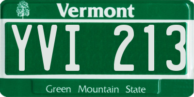 VT license plate YVI213