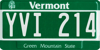 VT license plate YVI214