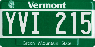 VT license plate YVI215