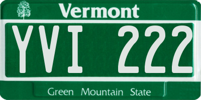 VT license plate YVI222