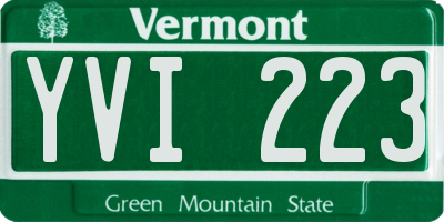 VT license plate YVI223