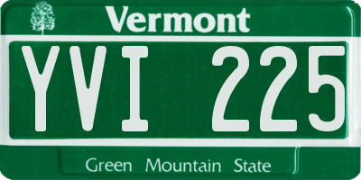 VT license plate YVI225