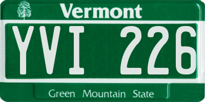 VT license plate YVI226