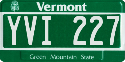 VT license plate YVI227