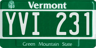 VT license plate YVI231