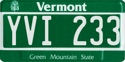 VT license plate YVI233