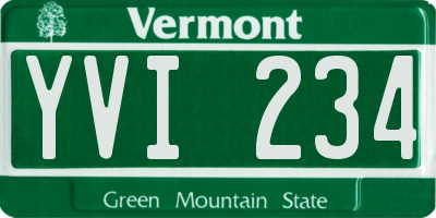 VT license plate YVI234
