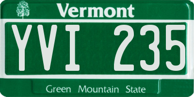 VT license plate YVI235