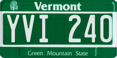 VT license plate YVI240