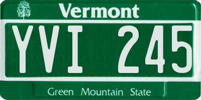 VT license plate YVI245