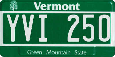 VT license plate YVI250