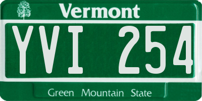 VT license plate YVI254