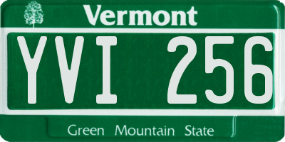 VT license plate YVI256